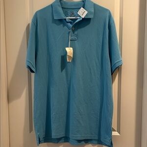 NWT J. Crew Vintage Polo Tailored Fit 1/4 button Shirt short sleeves XL sky blue